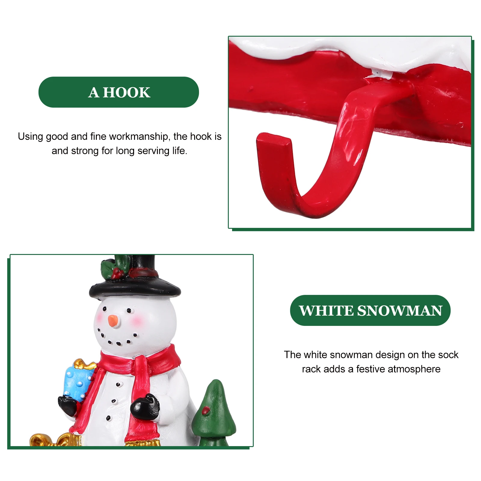 

Christmas Stocking Holder Snowman Hook Xmas Mantel Hanger Strong Bearing Capacity Decorations Christmas Stocking Holder