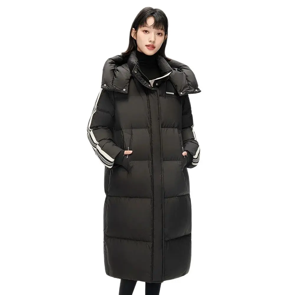 Duck Duck Long Temperament Down Jacket Female 2024 Winter New Fashion Men And Women Couples Loose Hooded Warm Coat Female Tide.