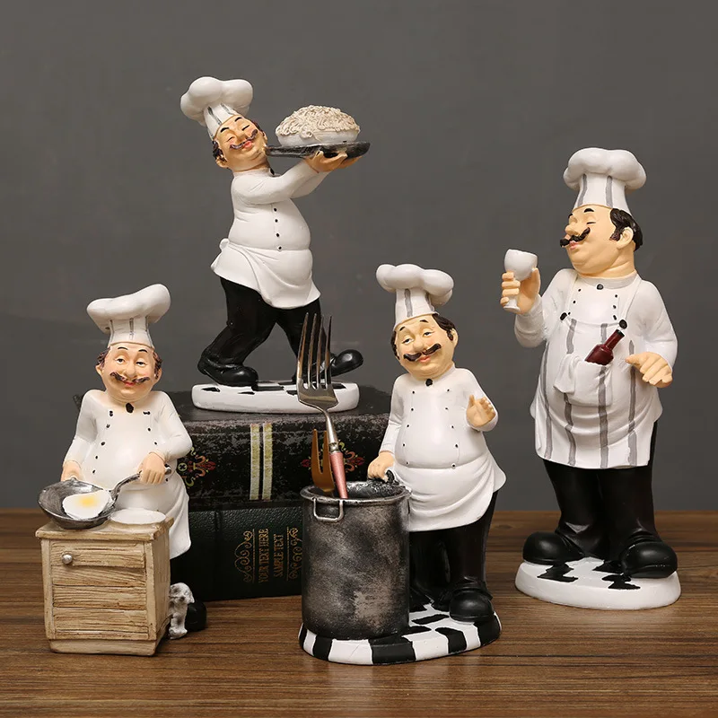 New European Chef Model Decor for Home Cafe Bakery Desktop Ornament