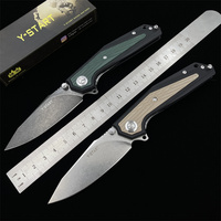 Y-START Folding Knife Warrior D2 Blade Ceramic Ball Bearing Washer G10 Handle Hunting Outdoor Survival EDC tools