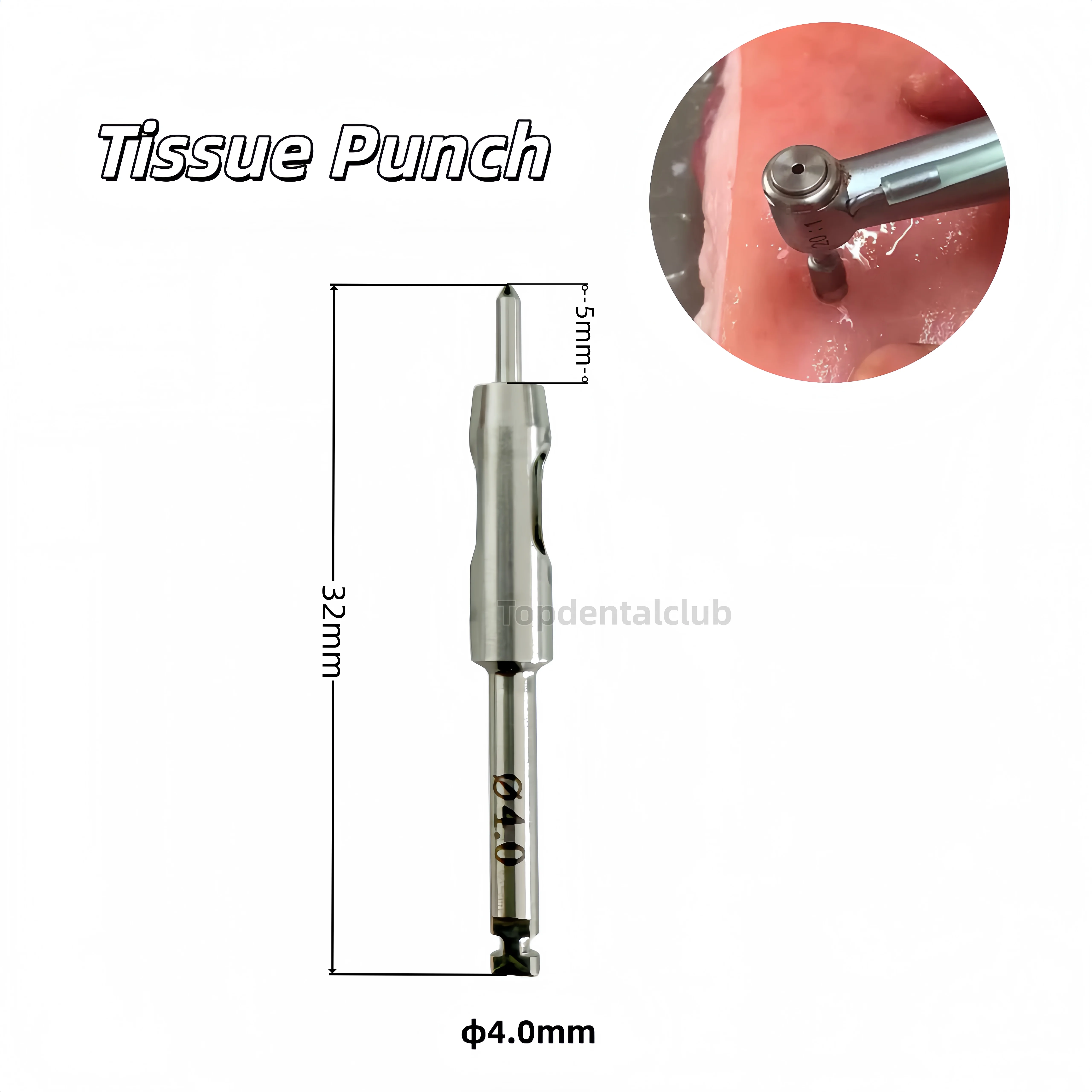 

Стоматологический тканеотделитель (мукотом) для имплантации, роторный циркулярный резак для десны, пилотный сверло для имплантационной хирургии φ4.0мм