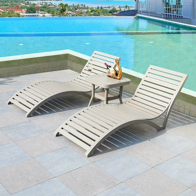 2026 Luxury Modern Garden Furniture All Aluminum Sun Lounger for Beach Hotel Pool Sun Lounge Chair
