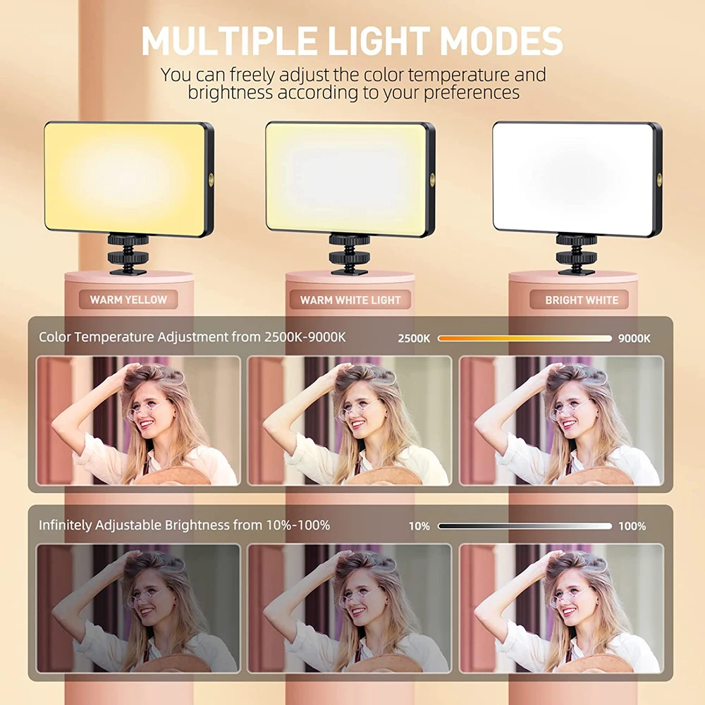 LED Selfie Light الهاتف ملء الضوء 120 LED 3000mAh قابلة للشحن المحمولة الفيديو الضوئي ل Tiktok Vlog مؤتمر الفيديو Selfie