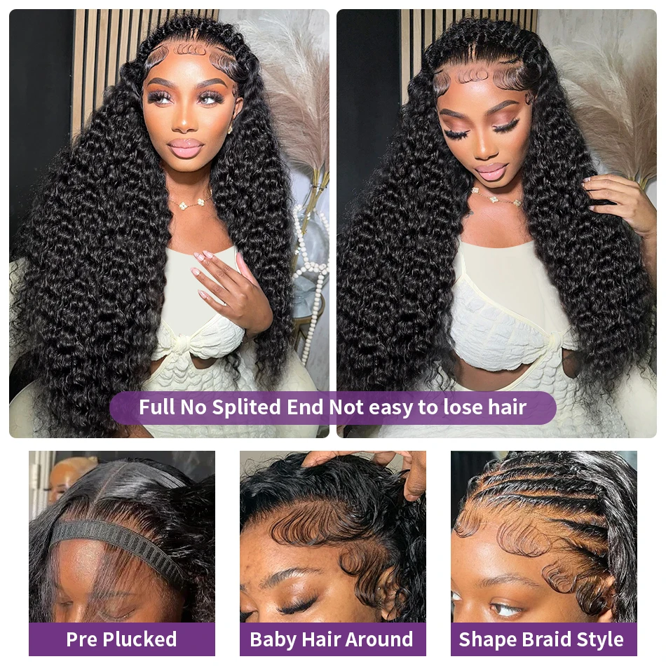 360 Curly Human Hair Wigs For Black Women Water Wave Lace Front Wig 13x4 13x6 Lace Frontal Deep Wave Hd Lace Frontal Wig On Sale