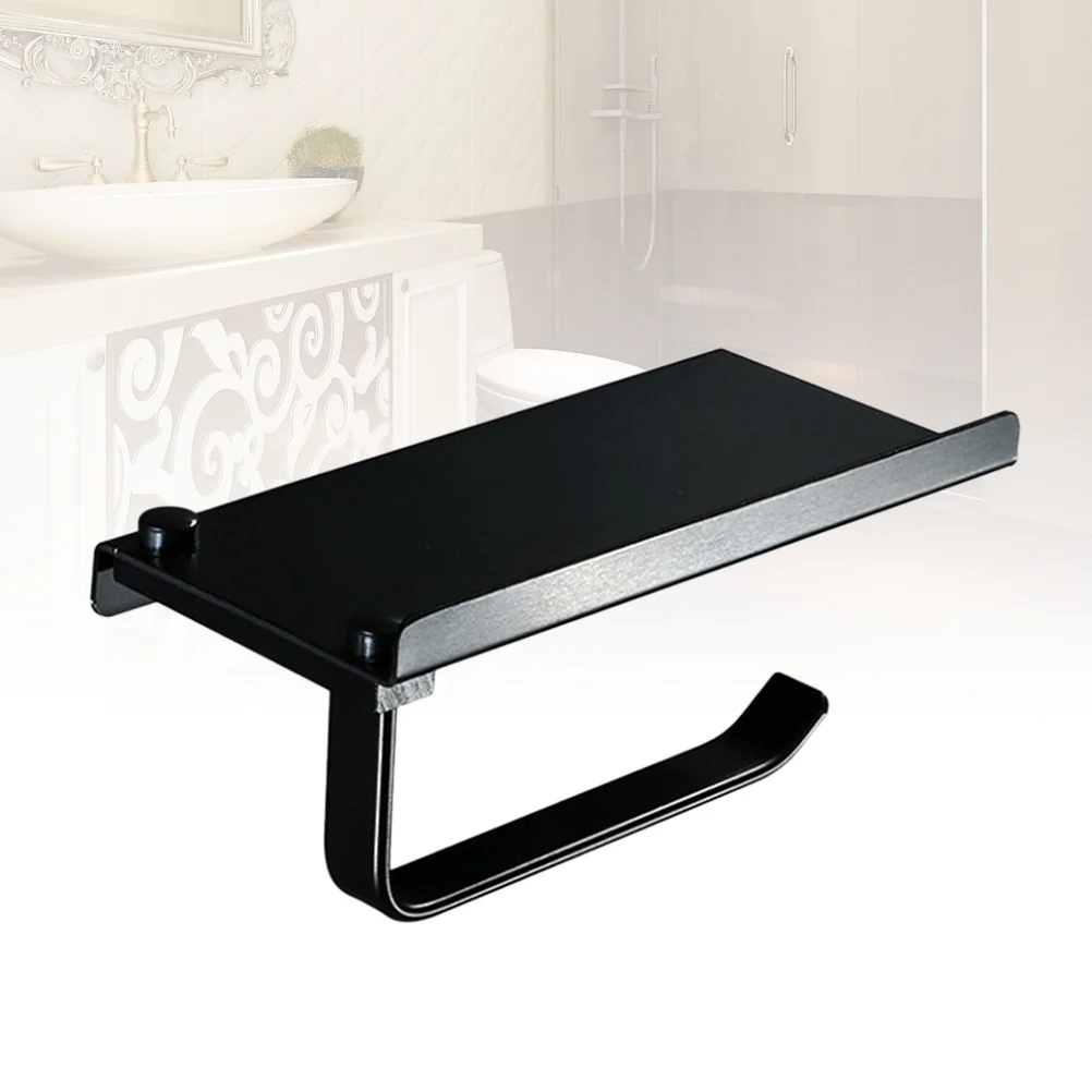 

Bathroom Paper Holder Aluminum Alloy Tissue Storage Rack Mobile Phone Shelf Paper Roll Holder Vintage Style