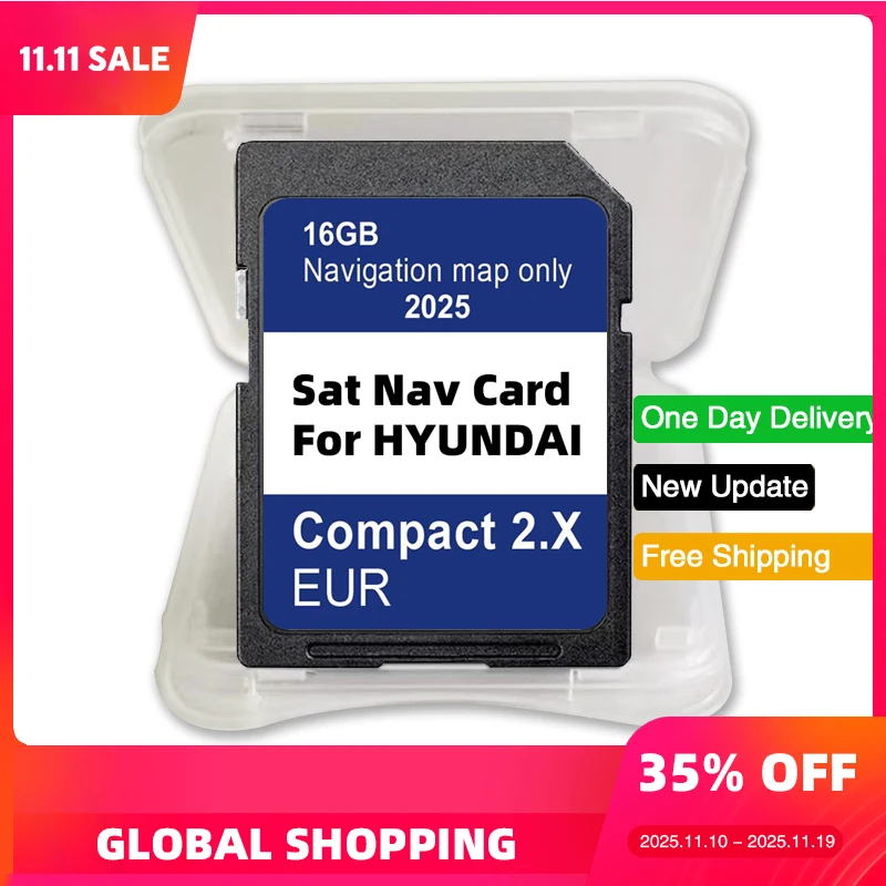 

for Hyundai Compact 2.X 16GB 2025 GPS SD Card for Hyundai H1/i20/Santa Fe/Grand Santa Fe/Tucson Navigation GEN2 UK EU 2025 Map