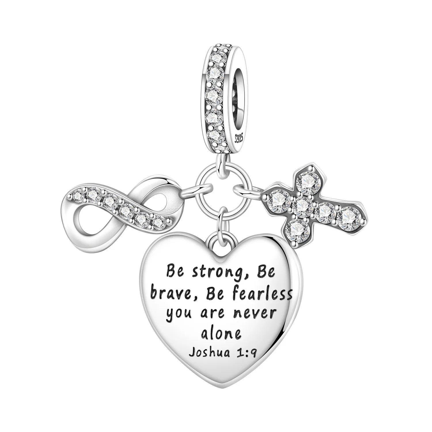 

Cycuff из стерлингового серебра 925 пробы, вечная Библия, религиозный символ, бусины, оригинальный кулон, браслет, очаровательные ювелирные изделия, вечерние, сделай сам, модные подарки