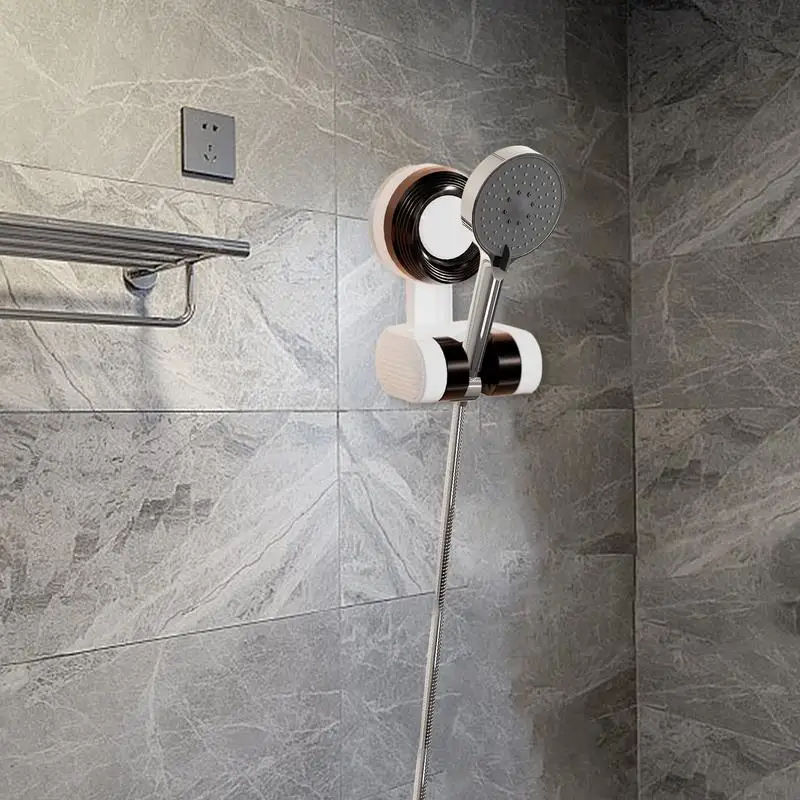 Shower Head Bracket Holder For Shower Head Hand Held Relocatable Adjustable Connector With Suction Cup Attachment For Bathtub