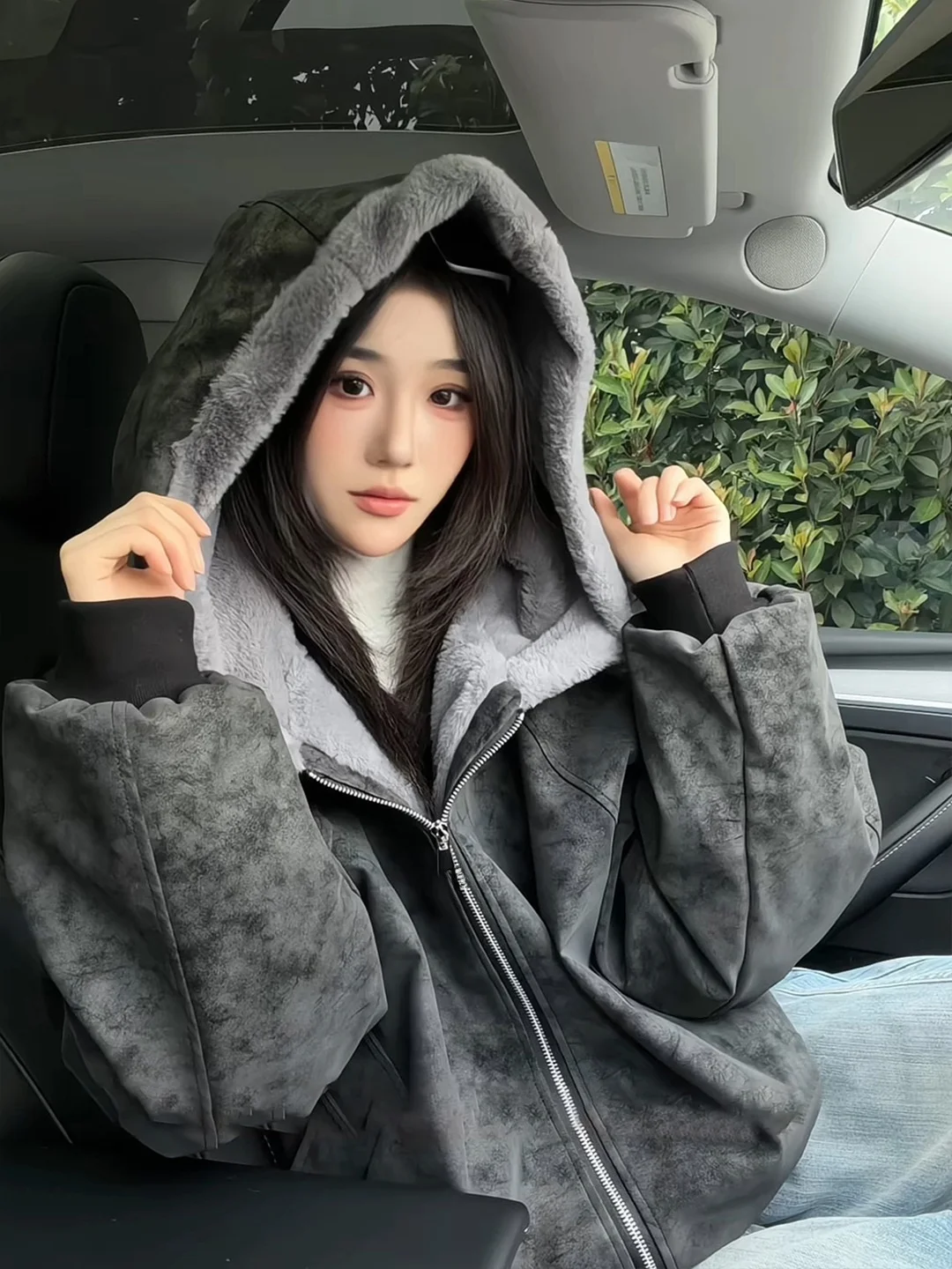 

Мужская утепленная хлопковая куртка с капюшоном и мехом ягненка, зимнее теплое кожаное пальто в американском стиле с меховым воротником, модная верхняя одежда