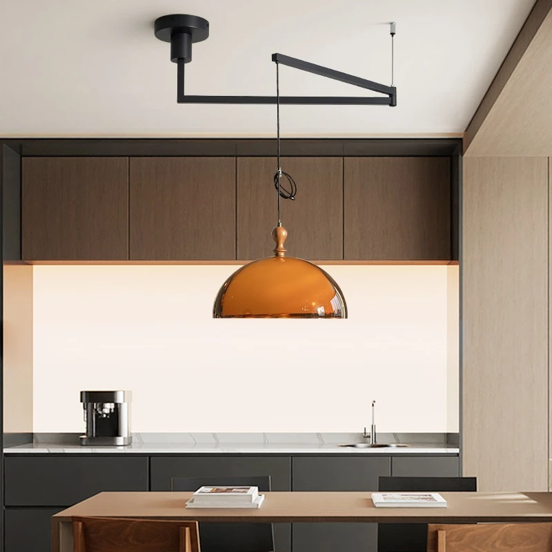 

Restaurant chandelier with rocker arm can be displaced table light, antique bar light, French retro dining room light