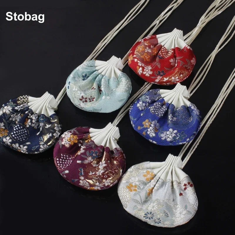 

StoBag 5pcs Chinese Sachet Bags Drawstring Small Hanging Gift Jewelry Packaging Storage Pocket Reusable Pouches Decoration