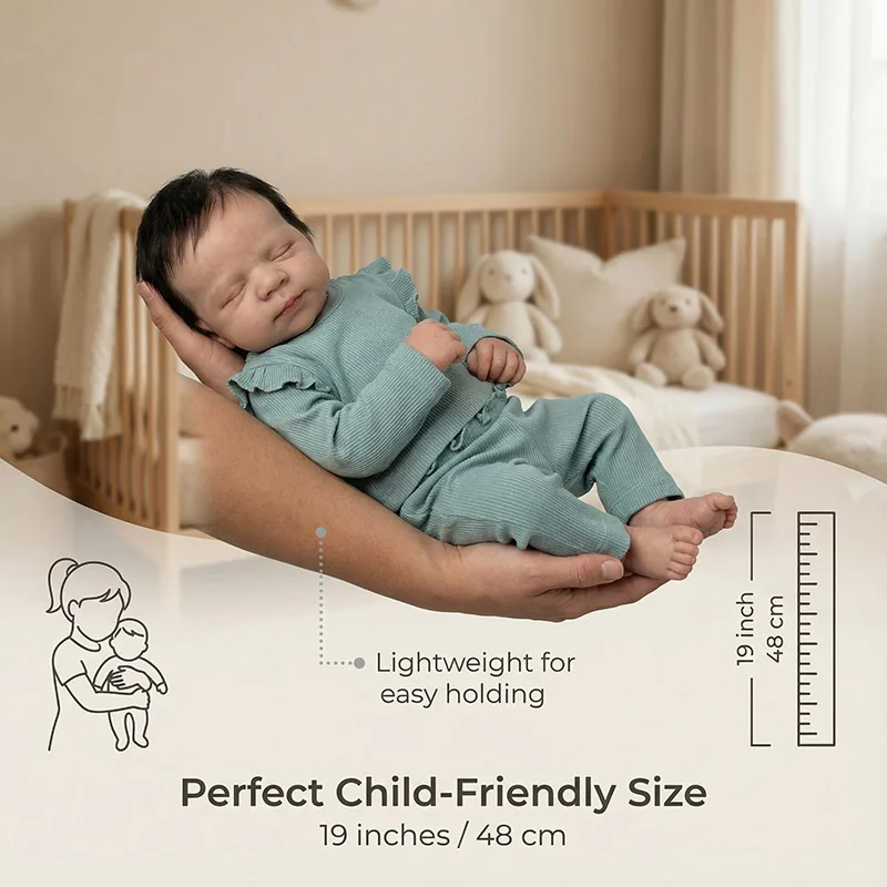 18" volledig vinyl herboren babypop Pascale met geworteld haar pasgeboren slapende babyjongen meisje 3D huid met zichtbare aderen Boneca herboren