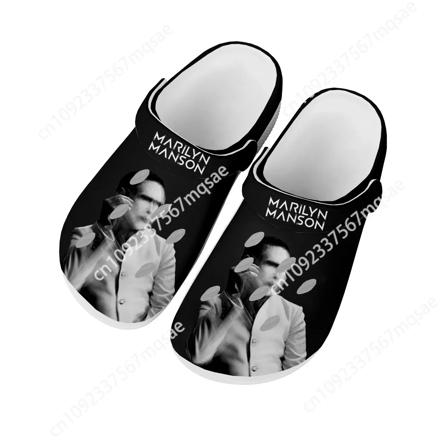 

Rock Band Singer Marilyn Manson Home Clogs Custom Water Shoes Mens Womens Teenager Shoes Clog Breathable Beach Hole Slippers