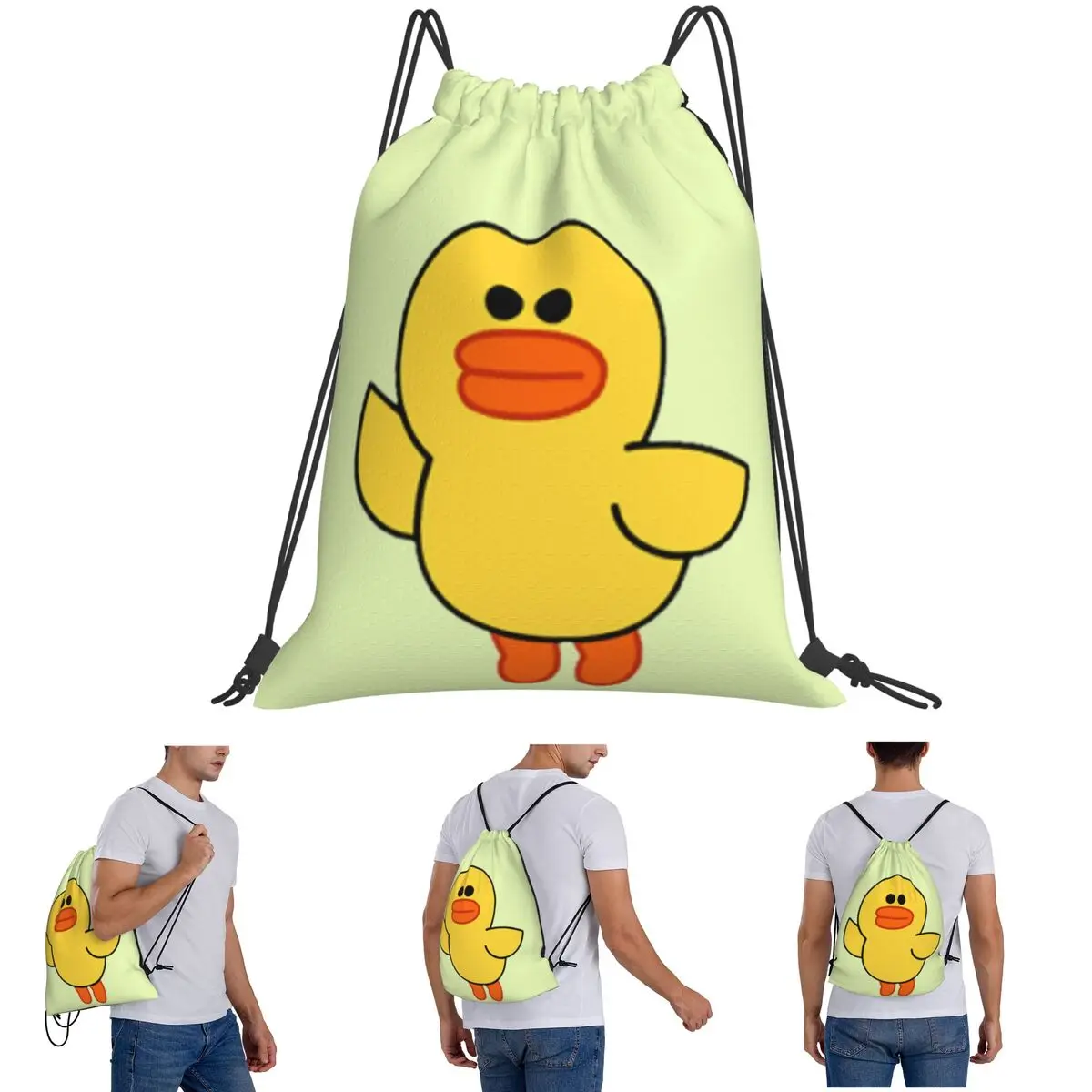 

Sally Yellow Chick Line Friends Backpacks Fashion Drawstring Bags Sports Bag Book Bags for Travel Students