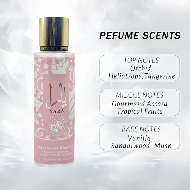 250ML yara Women Perfume Womens Mini perfumes Arabes Originales Pheromones Long Lasting Cheap Feromonas High Quality Body Mist