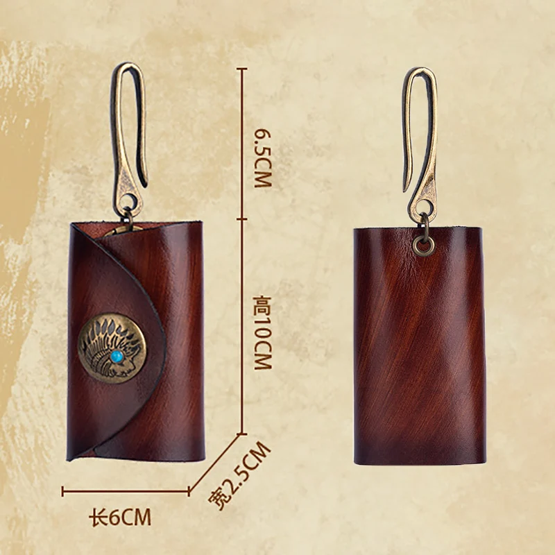 Genuine Leather Key Wallet Keychain High Quality Designer Cowhide Key Chain