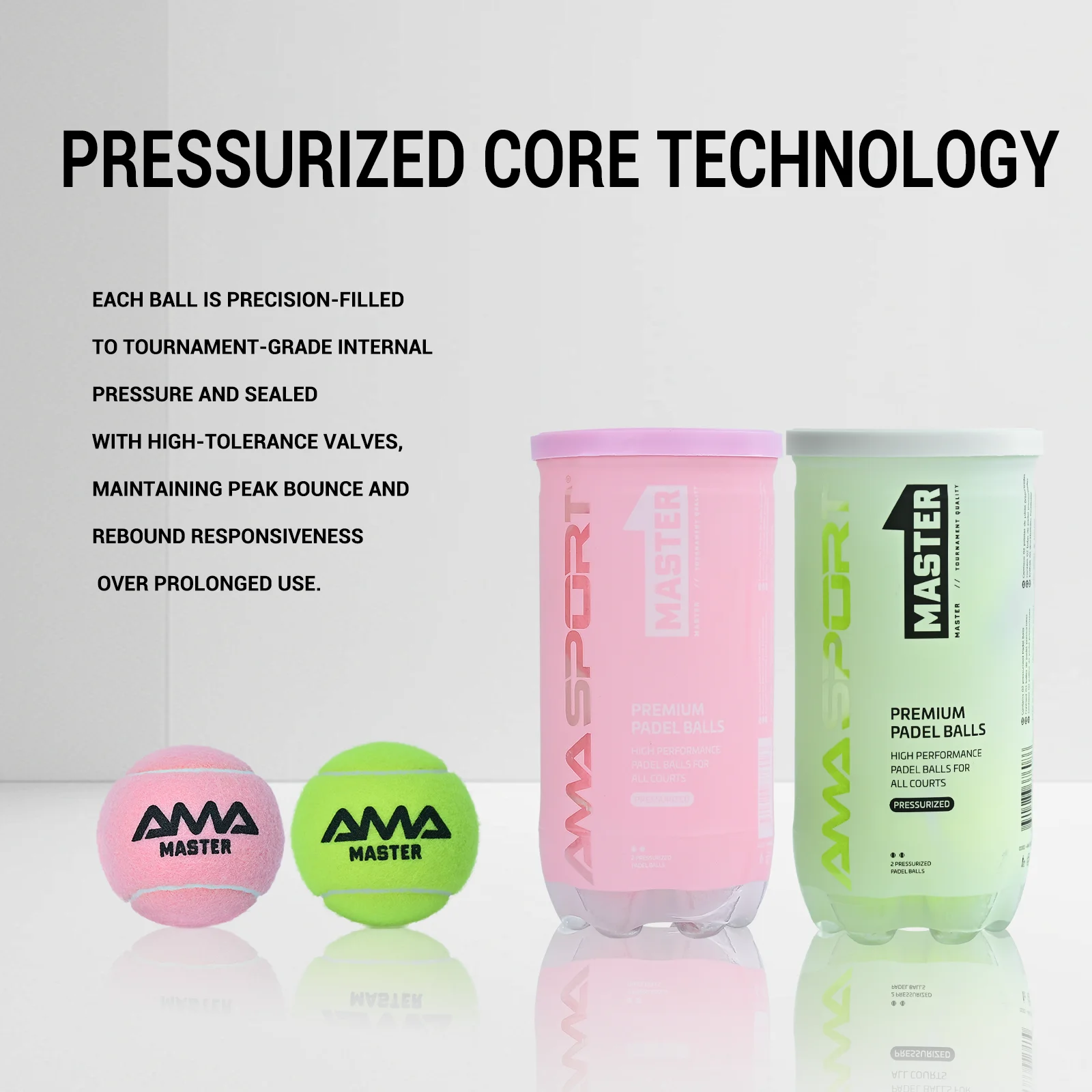 AMASPORT 2Balls/Can Paddle Tennis Ball 20% Wool More Durable Training Tennis Ball 2 Colors Available Outdoor Paddle Tennis Play