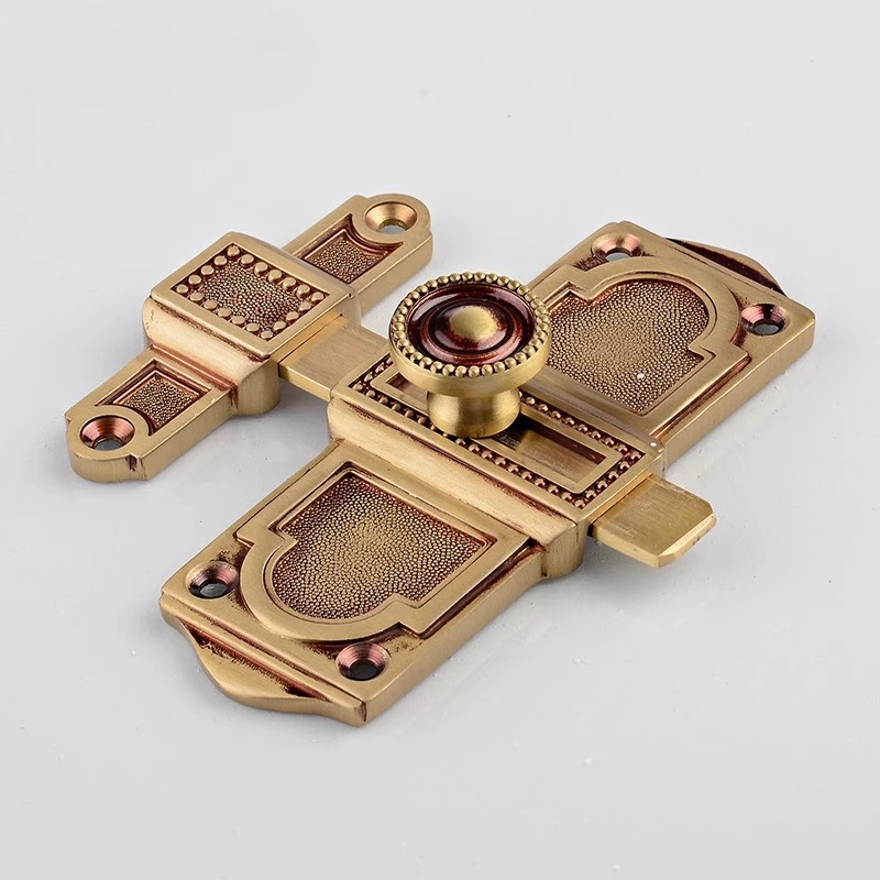 

Латунный накладной дверной засов под старину, бронзовый, с винтажной золотой отделкой, металлический замок-защелка для ворот и дверей