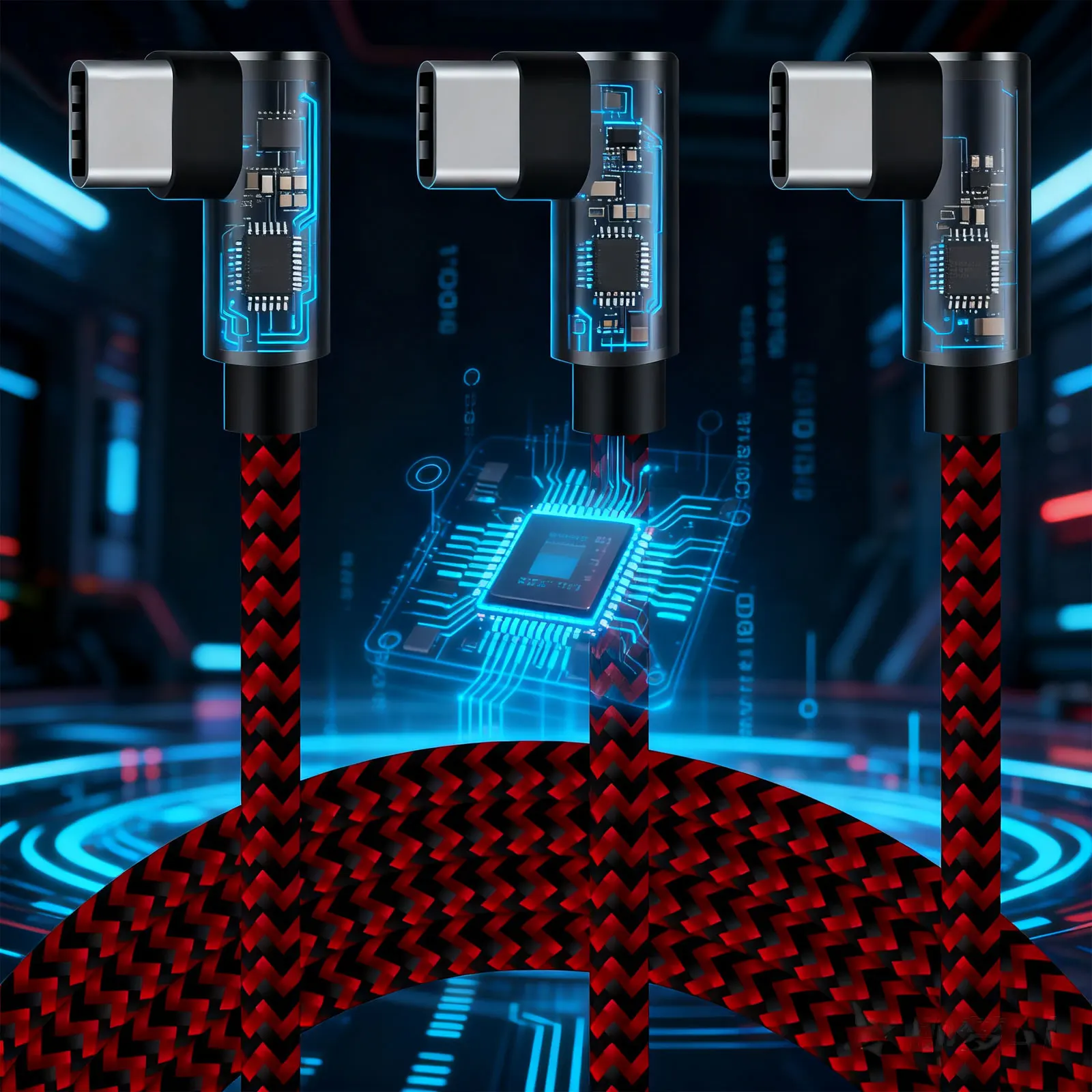 

3pack 90 Degrees Type C to USB C Cable For iPhone 17 16 15 Samsung Huawei Xiaomi Macbook Quick Charger Cord PD Type-c Cable