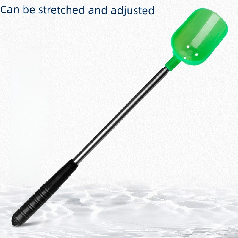 

Multi-Purpose Bait Throwing Spoon, Adjustable Length 50-100cm, Non-Stick Silicone Surface, Easy Clean for Camping Fishing