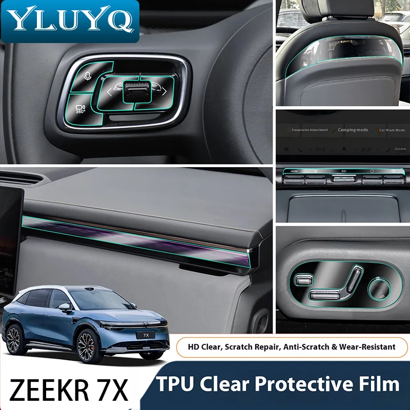 

ZEEKR 7X Steering Wheel Buttons Protective Film Sticker Decorative TPU Interior Film Central Control Anti-Scratch Accessories