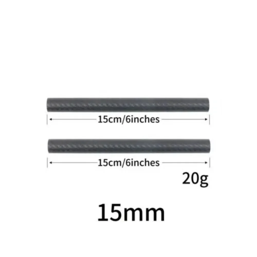 2 pcs 15mm Carbon Fiber Rod 6"/8"/10"/12"/16" for DSLR Rail Support System
