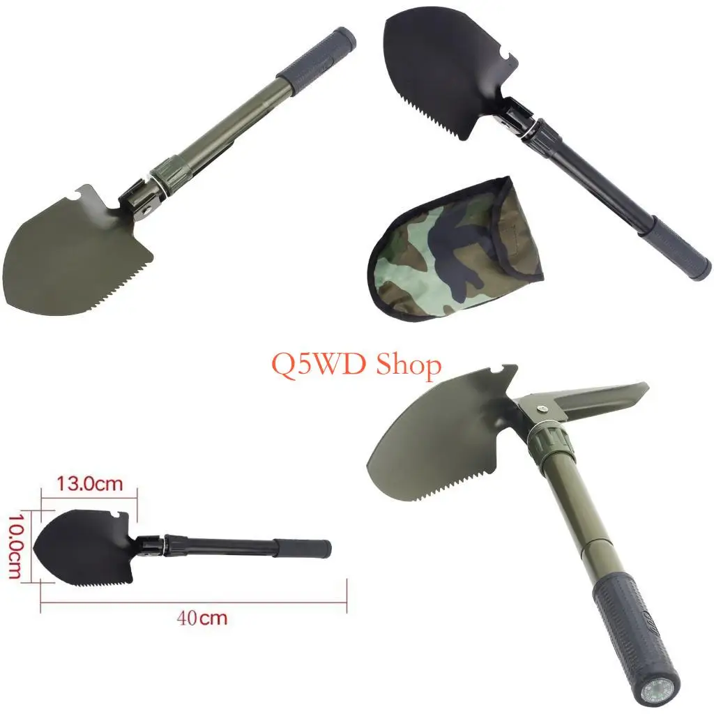 

Q5WD Компактная складная лопата с сумкой для переноски, лезвие из высокоуглеродистой стали для кемпинга, пешего туризма,