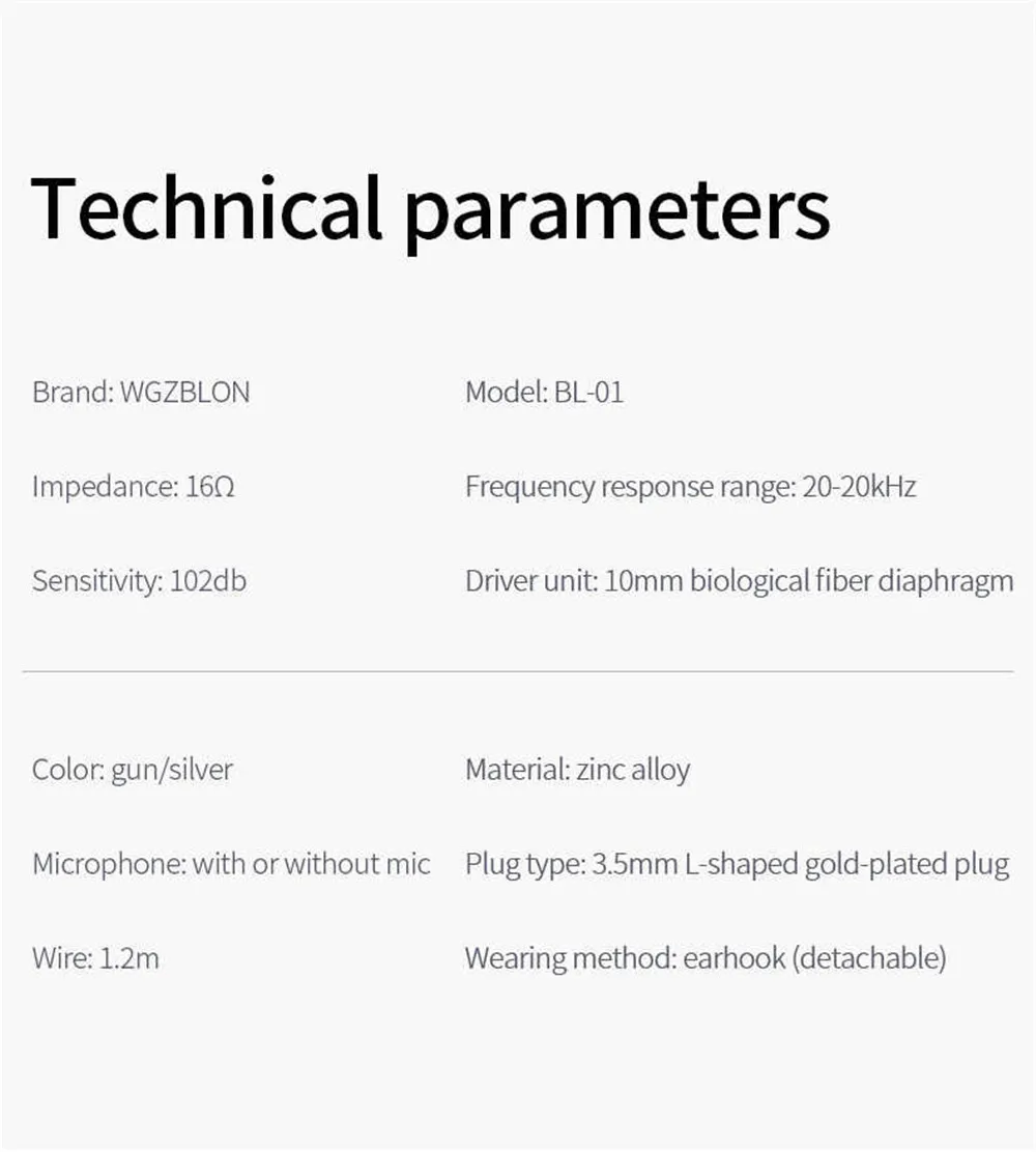 BLON-auriculares BL-01 BL01, dispositivo de audio interno con diafragma de fibra biológica de 10mm, para DJ, correr, con Cable desmontable de 2 pines, BL-03, BL03, BL05