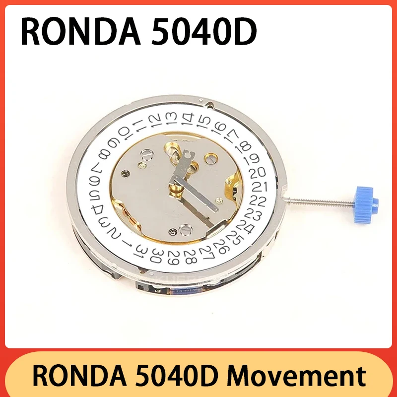 Imported Swiss RONDA 5040D Movement Brand New Original Quartz Six Hands Movement White Watch Repair Movement Replacement Parts