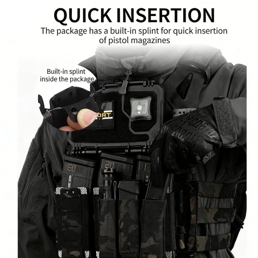 

Тактические тройные подсумки для магазинов Molle с эластичным креплением на липучке, отдельный подсумок для пистолетного магазина, совместим с большинством систем MOLLE