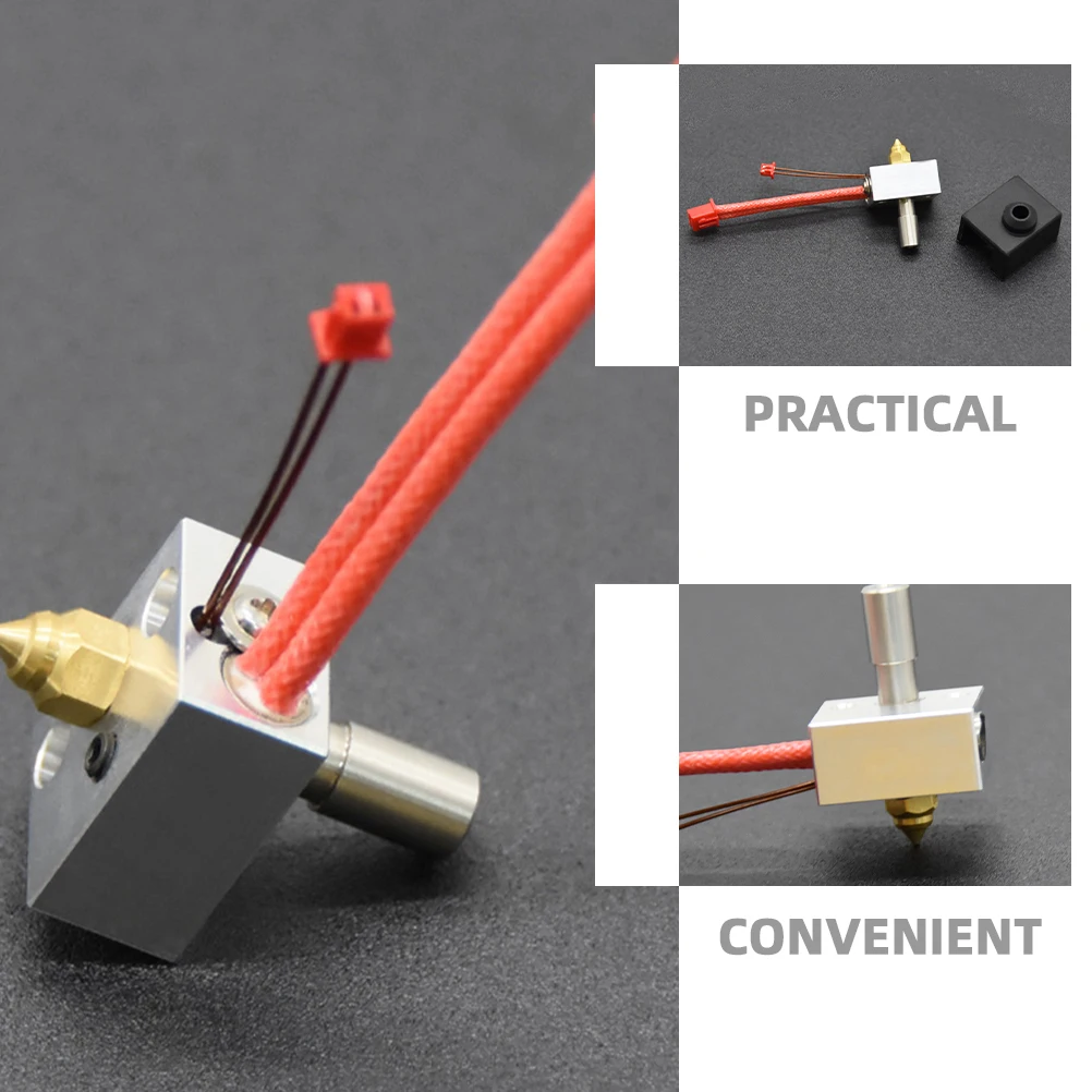 

1 Set High Temperature Nozzle 0.4Mm Head Compatible Printer Parts Heating Block 3D Printer Supply Extruder Nozzle 3D