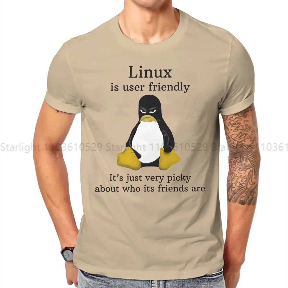 Linux Operating System Newest TShirt for Men User Friendly Just Picky Round Neck T Shirt Hip Hop Gift OutdoorWear