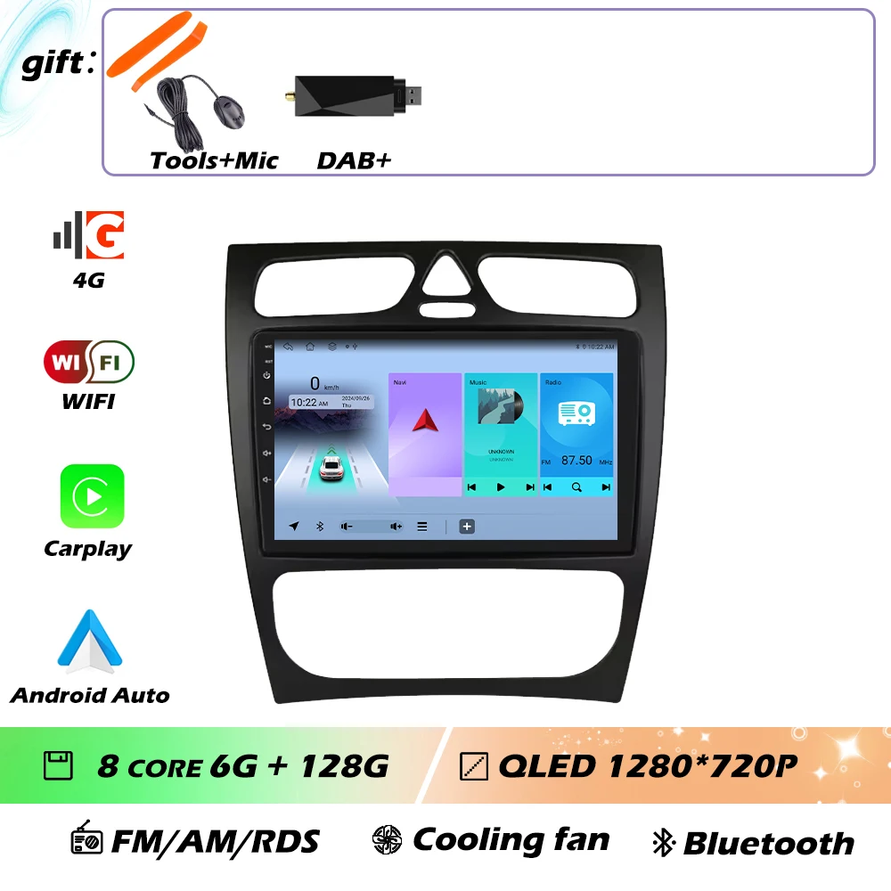 Voor Mercedes-Benz EEN W168 C W203 G W463 Vaneo Vito Viano CLK Klasse C209 Android GPS Autoradio Multimedia Video speler Carplay 4G