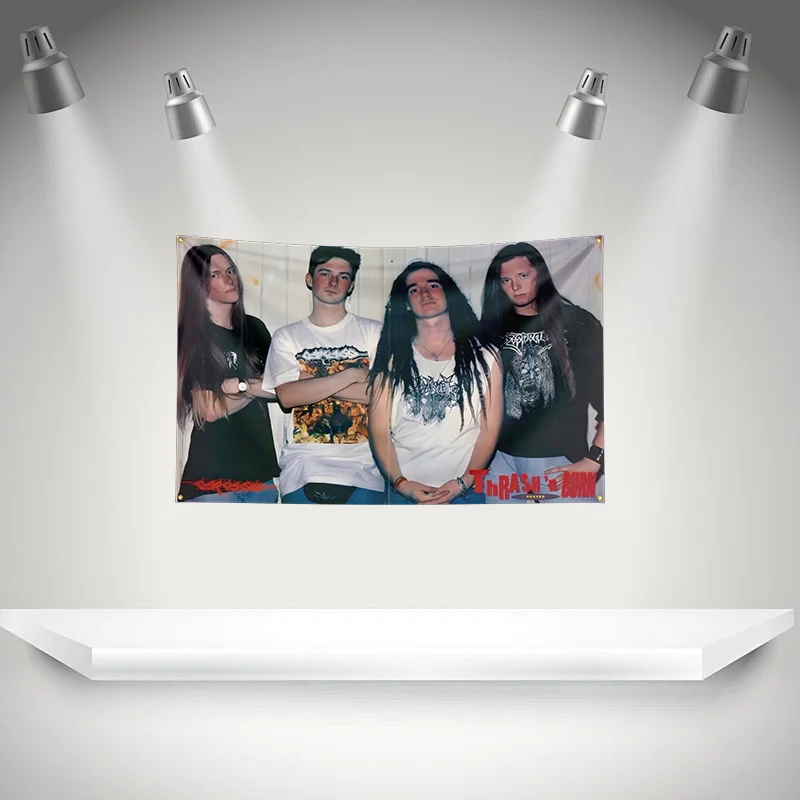 C-Carcass Flag Rock Musikband Banner HD-Druck Wandteppich Ausstellung, Musikband-Fans, Garagendekoration