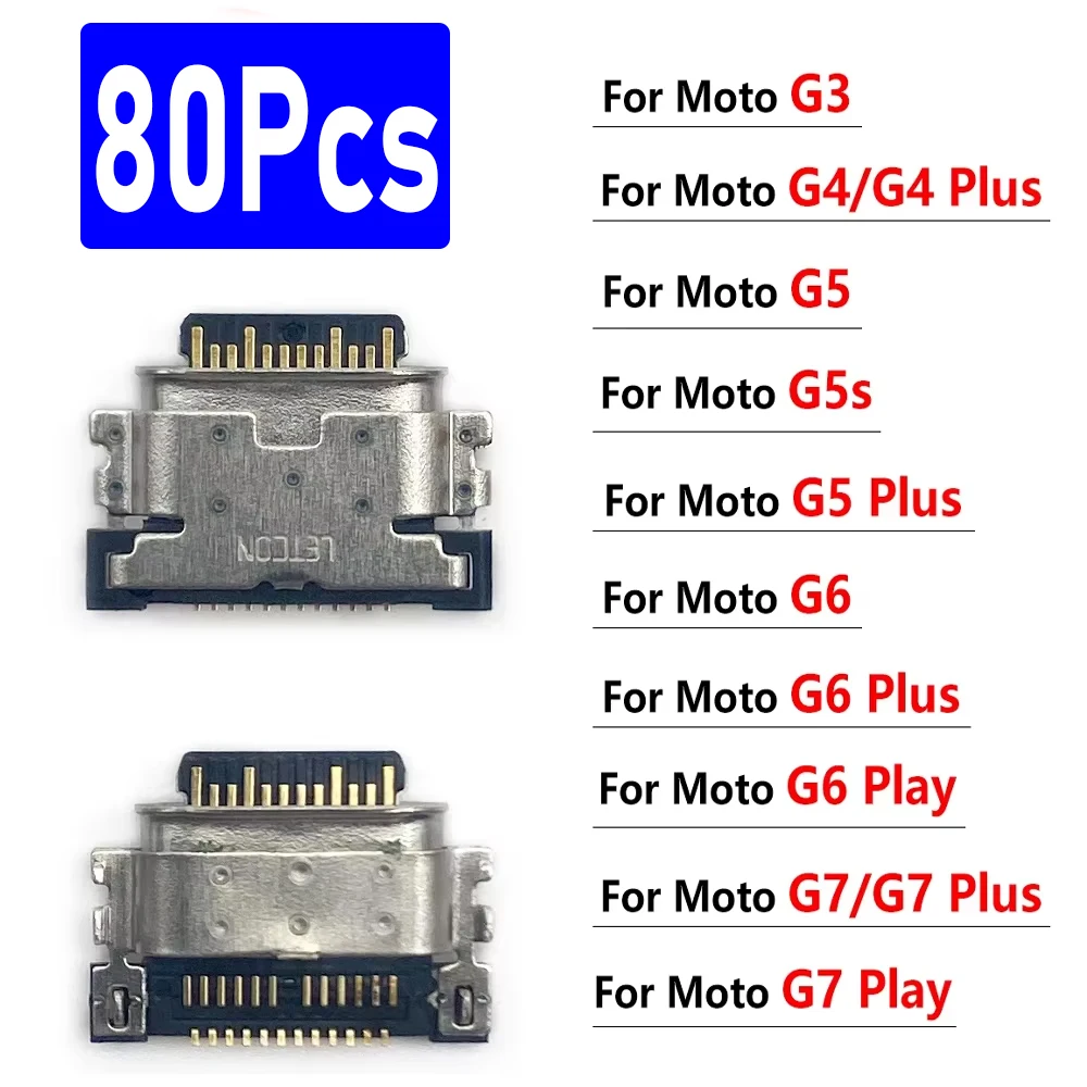 80 piezas, nuevo conector de puerto de carga USB, enchufe de carga, conector de alimentación para Moto One G3 G4 G5 G5S G6 Play G7 Plus G8 Power Lite