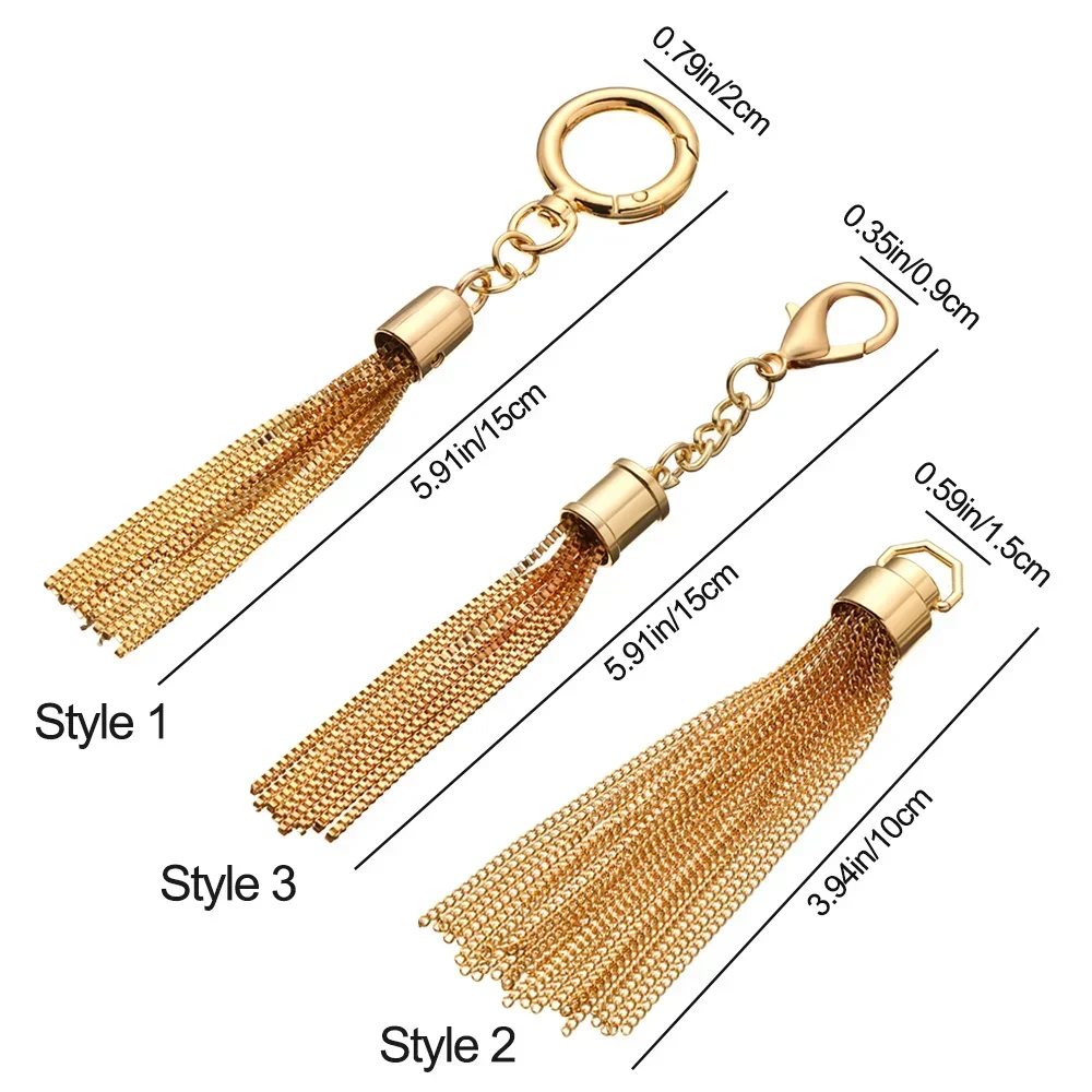 2024 Fashion Metal Decoration Buckle Tassel Pendant Keychain for Handbag Bag Purse Hardware Accessories DIY Crafts Decor Tassel