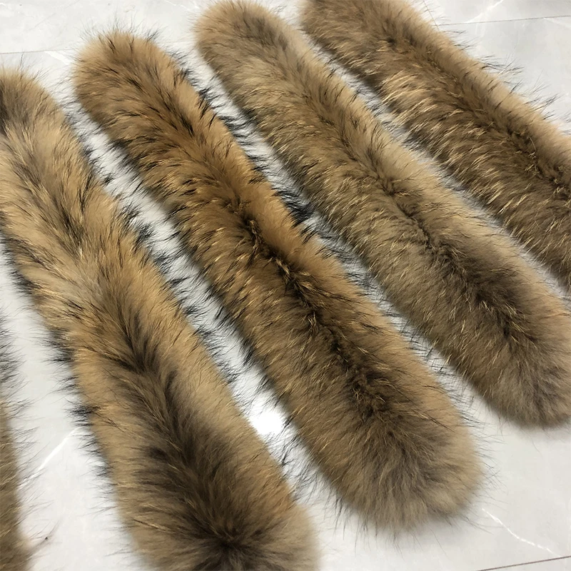 FTLZZ Winter 100% Real Fur Collar Warm Natural Raccoon Fur Scarf Women Genuine Fox Fur Collar Scarves Large Fur Male Snow Shawl