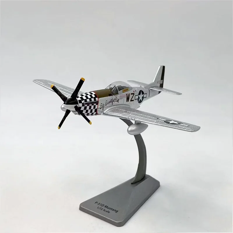 Diecast 1/72 Scale American Mustang P-51D Fighter P51 Finished Alloy Aircraft Model Toy Display Gift