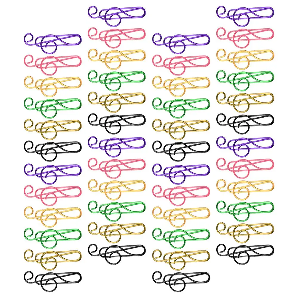 Colored Paper Metal Pink Shape Office Gifts for Paperwork Cute Music Note Shaped Document File Metal Paper Clips Clips