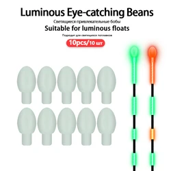 10Pieces Drift Tails Visible Signal Beans Soft Plastic Beans Fishing Floats Tails Transparent Rubber Beans for Fresh Water Tools