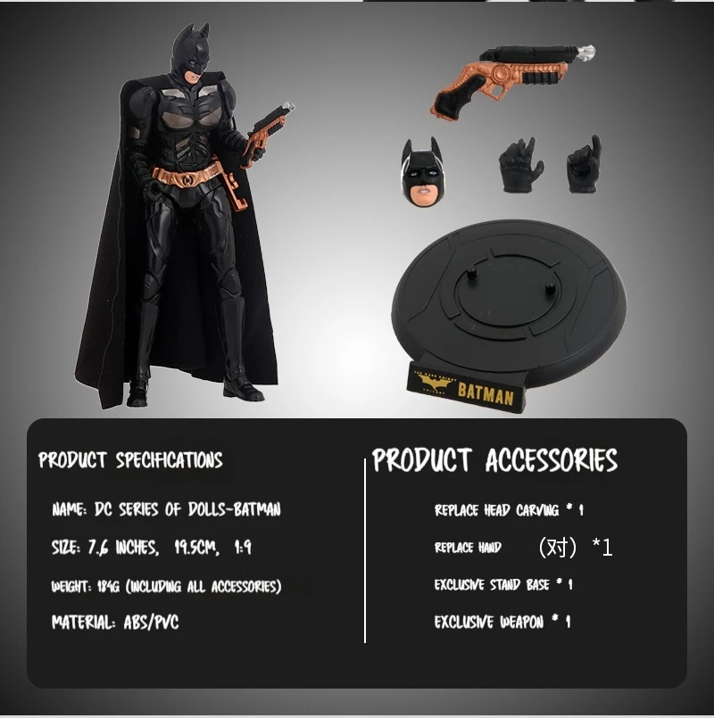 Dc Justice League Series 20cm Batman Action Figure Model Doll Sculpture Tabletop Ornaments Boy Toy Birthday Gift Kids Toy