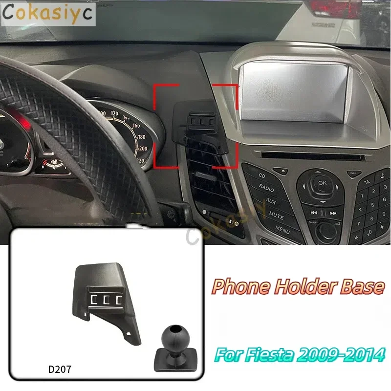 

Автомобильный держатель для телефона, специальные крепления для Ford Fiesta 2009-2014, фиксированный кронштейн для выпуска воздуха, базовые аксессуары с шаровой головкой 17 мм