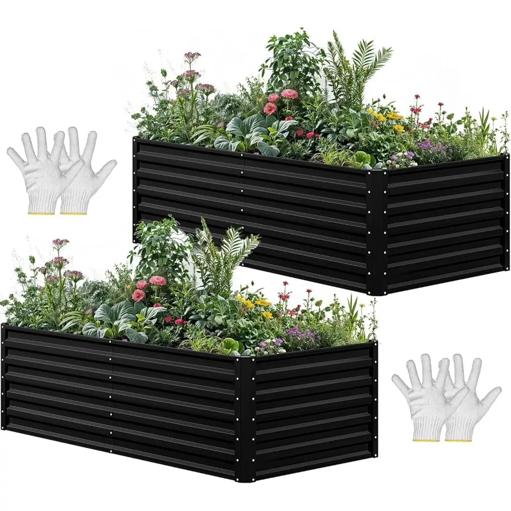 6X3X2 T 2Pcs Galvanized Raised Garden Bed Kit, Large Metal …