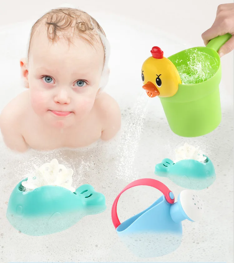 Children's toys portable bucket shovel outdoor seaside swimming pool beach sand toys parent-child water shower game Random Color