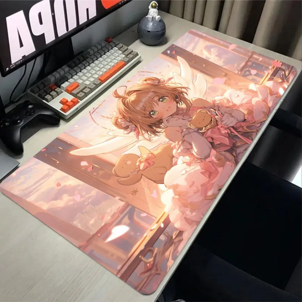 

Anti-slip Rubber mouse mat Computer Gamer Desk Mat Stitched Edge Large Gaming Mousepad Sakura Girl Mouse Pad kawaii big Mousepad