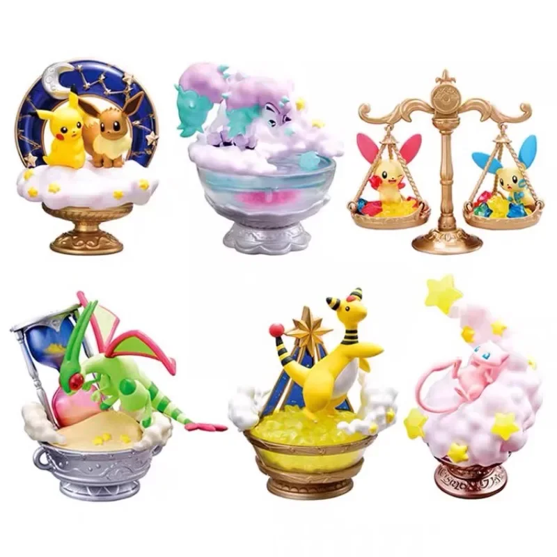 

Pokemon Starrium Series Scene Props Cute Figure Blind Box Ampharos Flygon Ponyta Plusle Minun Mew Pikachu Desktop ornament