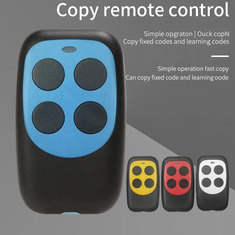 

Duplicador de Control remoto para puerta de garaje, 433Mhz, 4 teclas, grabador de código, llave de puerta clonada, transmisor ma