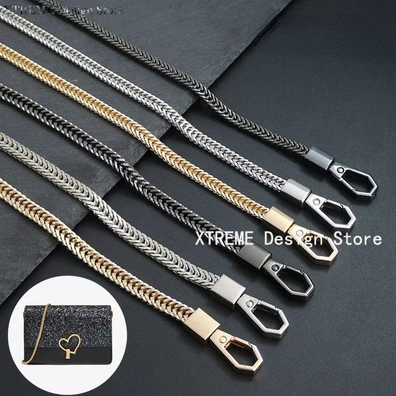 60/100/120cm Metal Bag Chain DIY Bag Strap 6mm Replacement Purse Chain Shoulder Bag Straps Small Handbag Purse Handle Chains