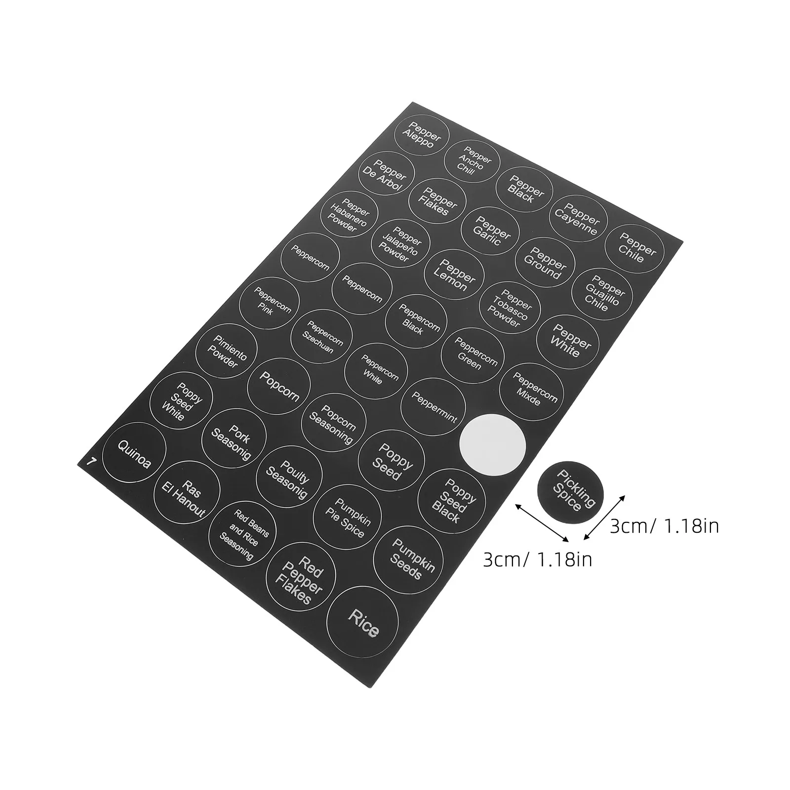 2Sets Spice Labels Stickers Waterproof Round Preprinted Adhesive Tear Resistant for Kitchen Spice Jars Food Containers