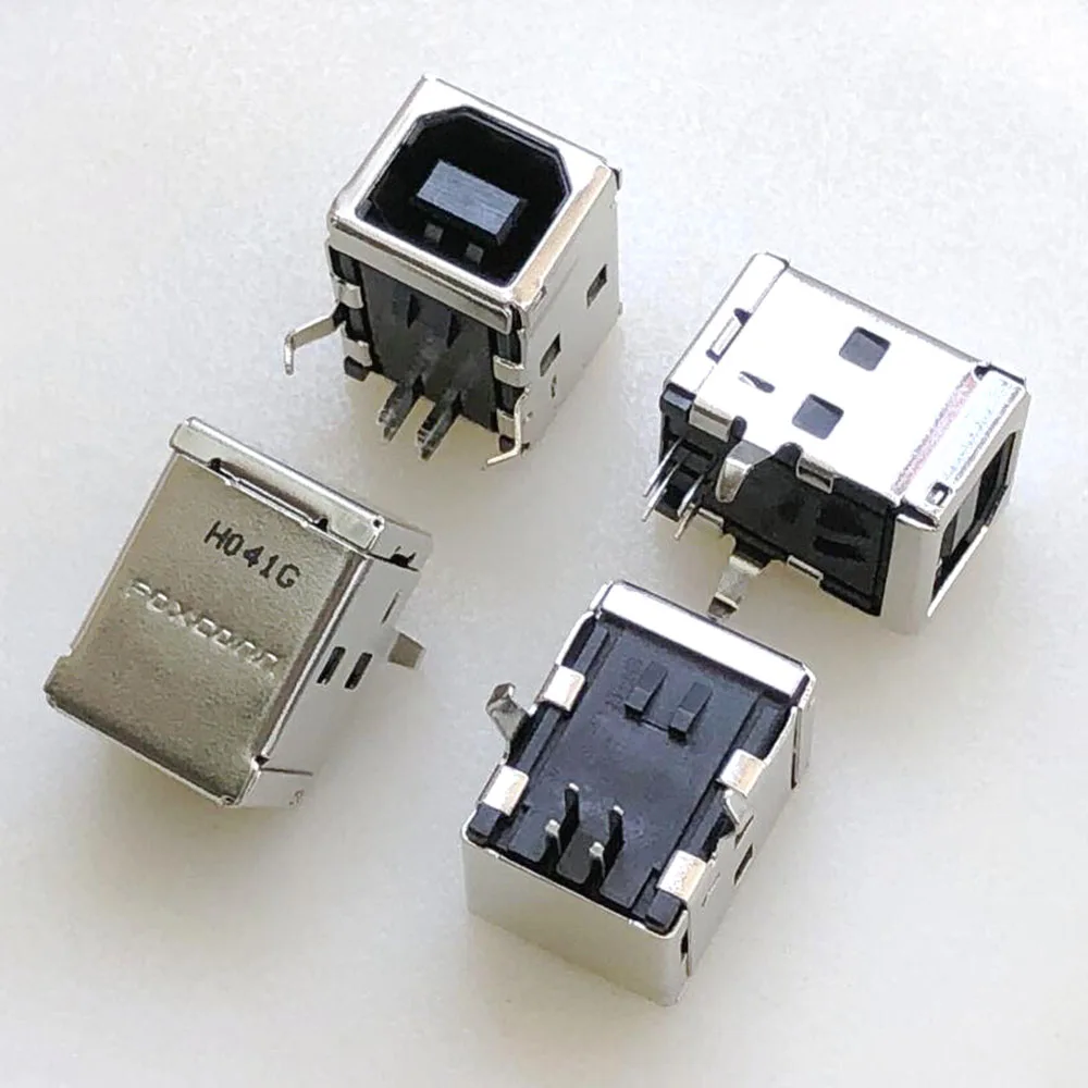 10 pz USB 2.0 Presa del Connettore Martinetti Femmina Tipo B 90 Gradi di Saldatura PCB Connettore D Interfaccia Della Stampante Per Samsung HP